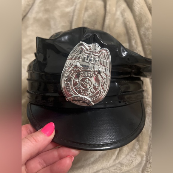 Police Hat Costume Halloween, adult size hat, for men or women, police officer - Picture 3 of 5